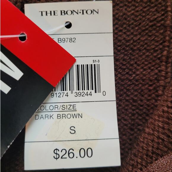 NWT Vintage 90s Bon-Ton Alexis Reed Brown 1/4 Zip Sweater Mens Small Deadstock - Picture 7 of 7